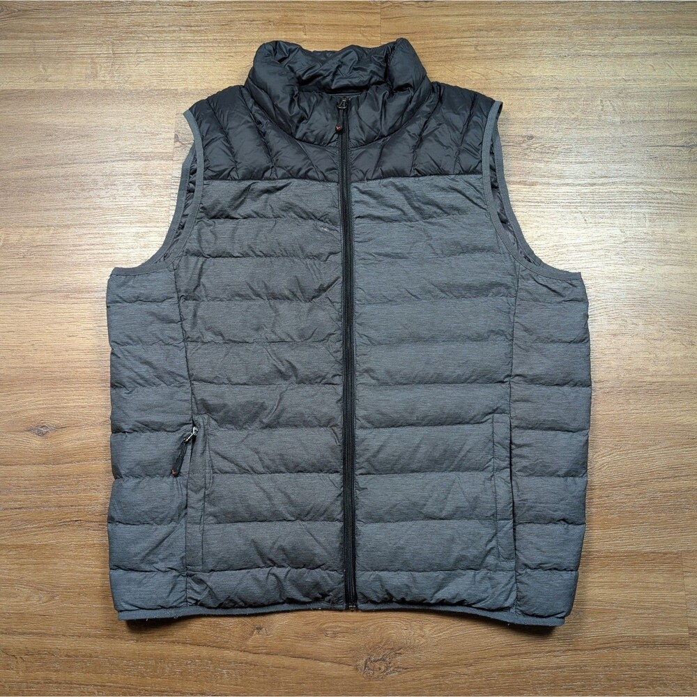 Hawke & Co Sport Down Puffer Vest Mens Size M Gray Performance Lightweight